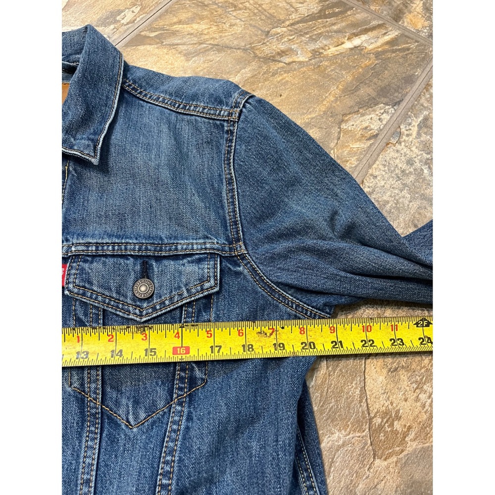 Levis Premium Trucker Jacket Mens Medium Blue Denim Button Up Coat - Picture 7 of 8